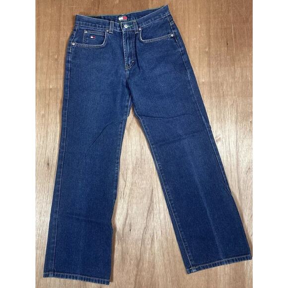Tommy Hilfiger VTG Bootcut Jeans Size 16 / 28” 100% Cotton 2002 Y2K Medium Wash - Picture 1 of 14